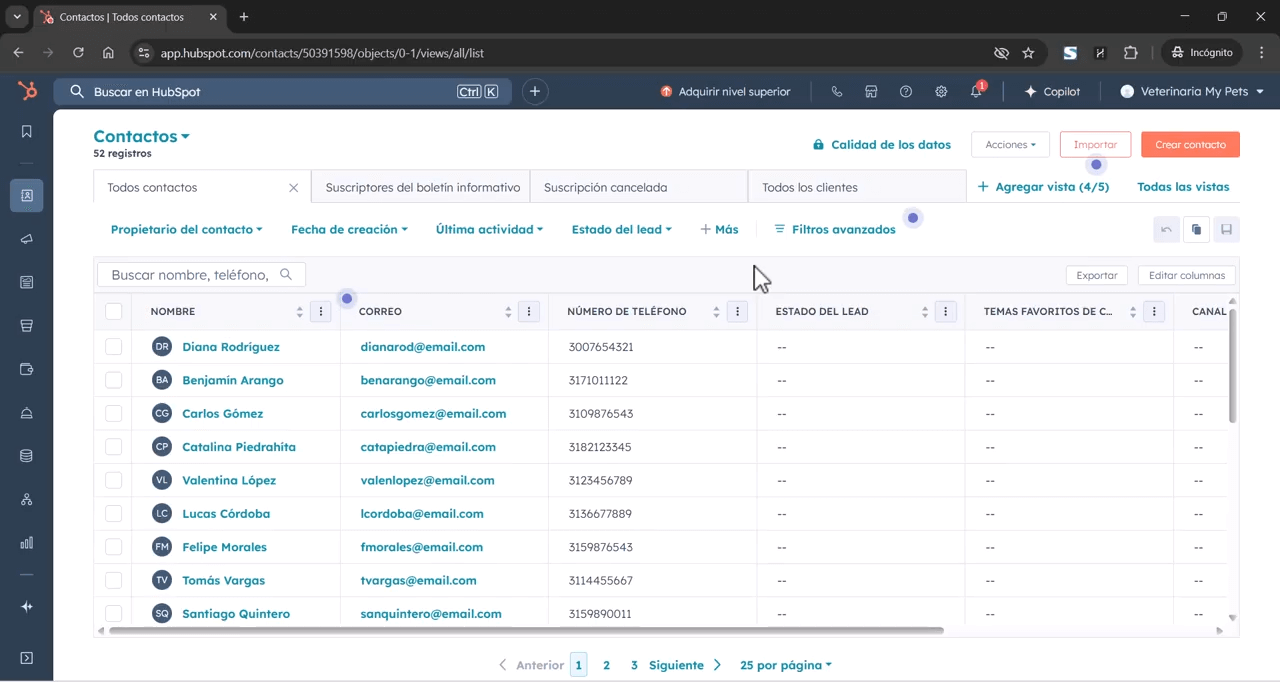 contactos hubspot