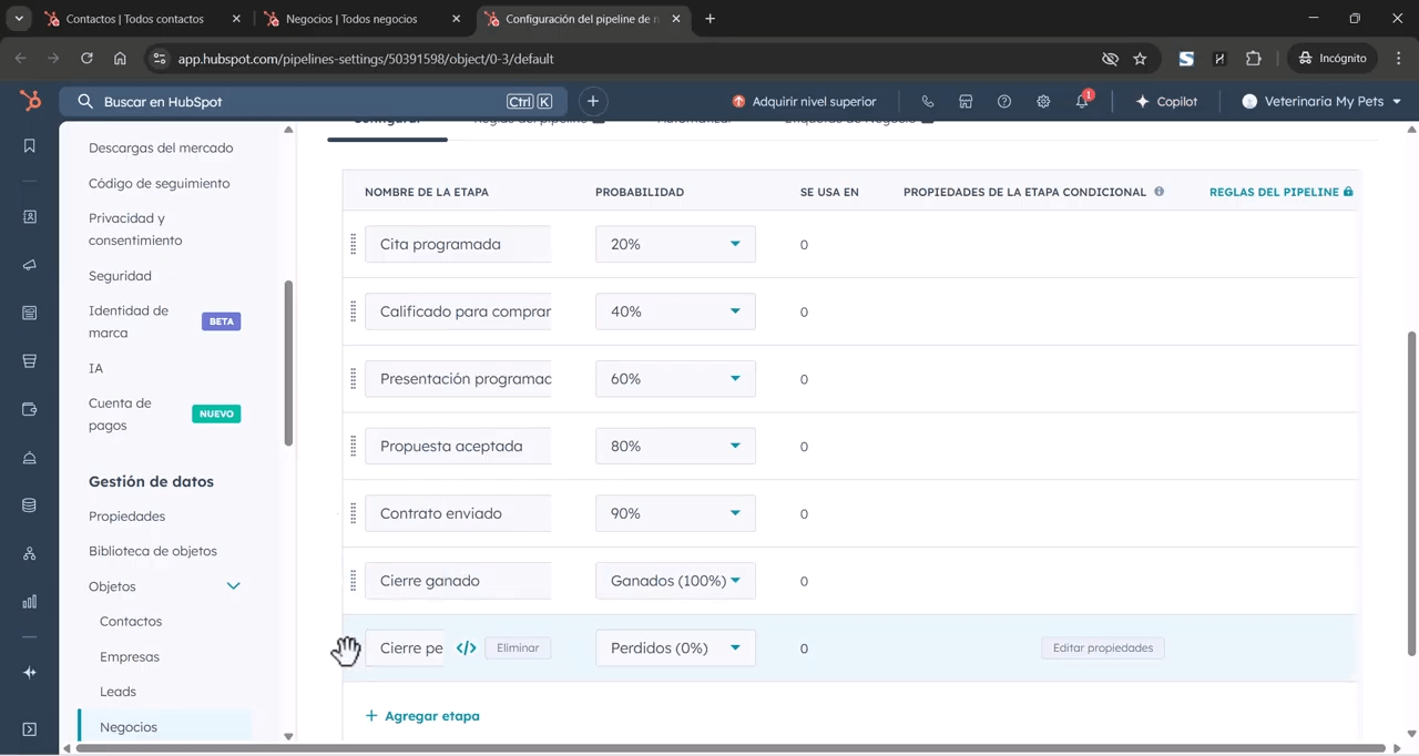 embudos de negocios hubspot